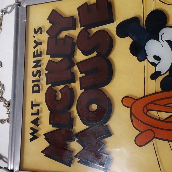 Walt Disney 70th Anniversary Mickey Mouse in Steamboat Willie Glass Hanging - Picture 4 of 8